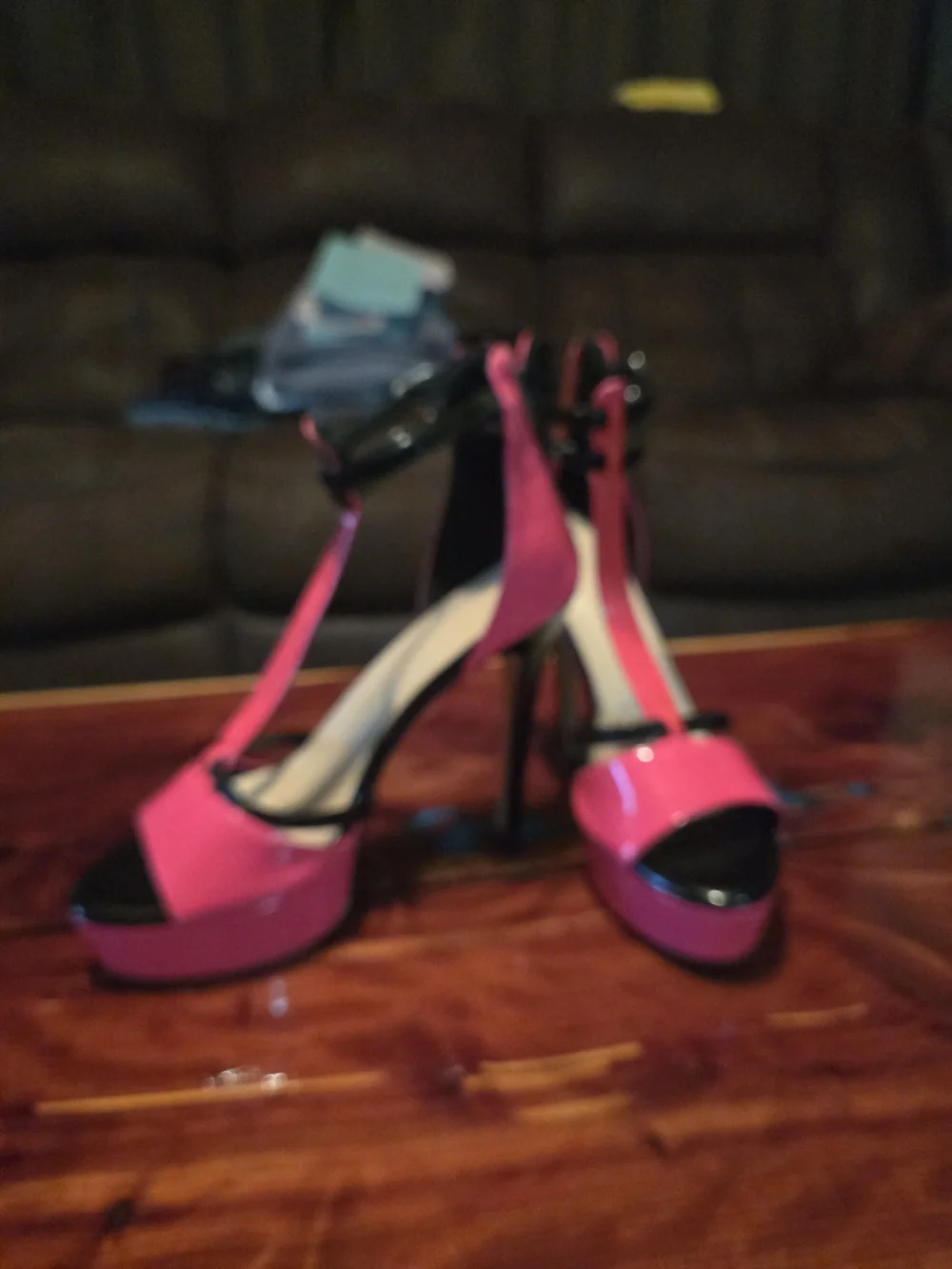 Hot Pink Platform High-Heel Sandals